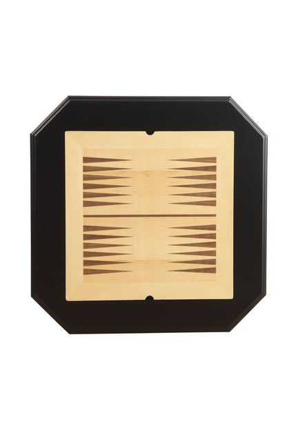 Bishop Black Finish Reversible Chess Checker Game Table w/Game Tray (Chess Fingures Not Included)