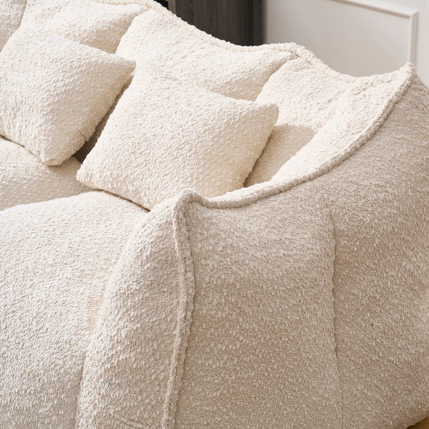 Soft beanbag chair with high resilience foam core for two people. The comfortable square recliner sofa is ideal for family members and friends engaged in games, reading, watching TV