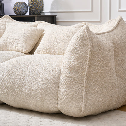 Soft beanbag chair with high resilience foam core for two people. The comfortable square recliner sofa is ideal for family members and friends engaged in games, reading, watching TV