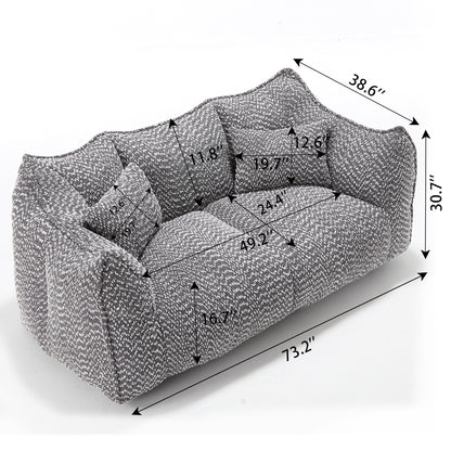 Soft beanbag chair with high resilience foam core for two people. The comfortable square recliner sofa is ideal for family members and friends engaged in games, reading, watching TV
