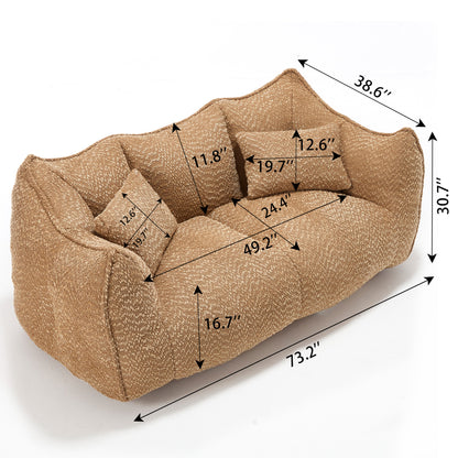 Soft beanbag chair with high resilience foam core for two people. The comfortable square recliner sofa is ideal for family members and friends engaged in games, reading, watching TV