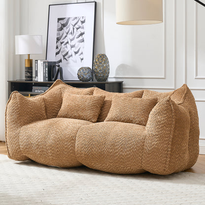 Soft beanbag chair with high resilience foam core for two people. The comfortable square recliner sofa is ideal for family members and friends engaged in games, reading, watching TV