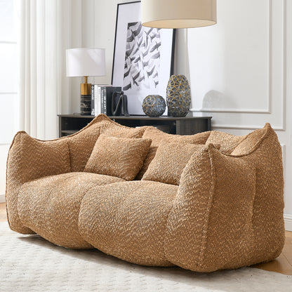 Soft beanbag chair with high resilience foam core for two people. The comfortable square recliner sofa is ideal for family members and friends engaged in games, reading, watching TV