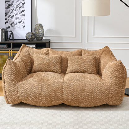 Soft beanbag chair with high resilience foam core for two people. The comfortable square recliner sofa is ideal for family members and friends engaged in games, reading, watching TV