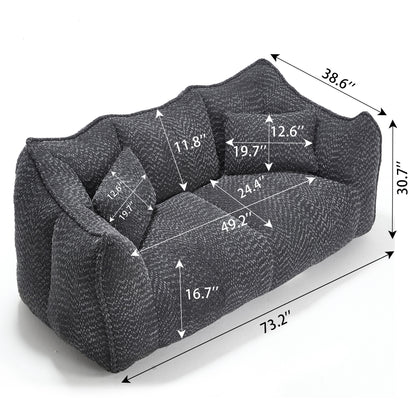 Soft beanbag chair with high resilience foam core for two people. The comfortable square recliner sofa is ideal for family members and friends engaged in games, reading, watching TV