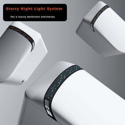 Elongated Smart Toilet with Bidet Built In,Tankless Design For Bathroom, Auto Open/Close Seat, Foot Kick, LED Display,Night Light, Warm Water & Dryer,White