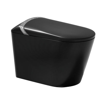 Starry Night Light Smart Toilet with Bidet Built In, Modern Design For Bathroom, Auto Open/Close Seat, Foot Sensor, LED Display,Night Light, Warm Water & Dryer,Matte Black