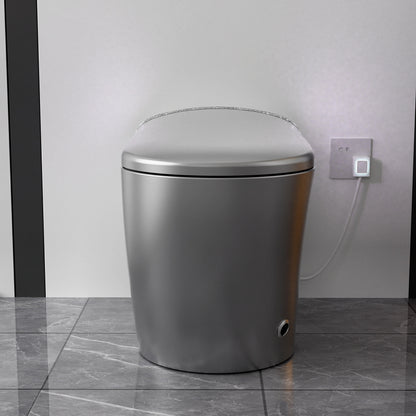 Starry Night Light Smart Toilet with Bidet Built In, Modern Design For Bathroom, Auto Open/Close Seat, Foot Sensor, LED Display,Night Light, Warm Water & Dryer,Matte Grey