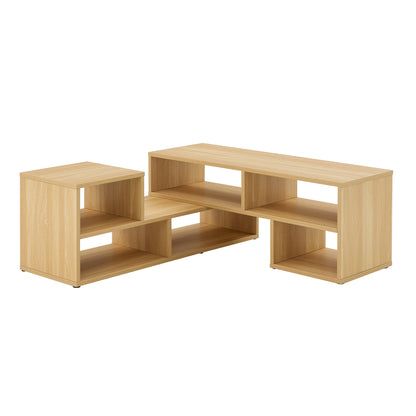 2 Pieces Cube TV Stand,Free Combination Gaming Entertainment Center Media Stand,Open Storage Bookcase Shelf for Living Room,2 Shelf Bookcase L-Shaped TV Console Stand,with Dimensions of 47.2*12*13.4.