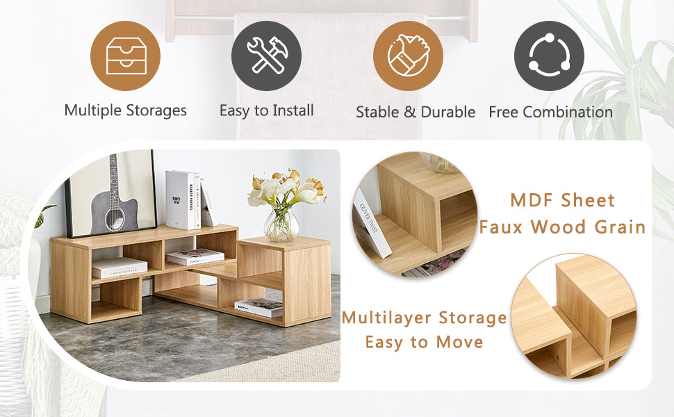 2 Pieces Cube TV Stand,Free Combination Gaming Entertainment Center Media Stand,Open Storage Bookcase Shelf for Living Room,2 Shelf Bookcase L-Shaped TV Console Stand,with Dimensions of 47.2*12*13.4.