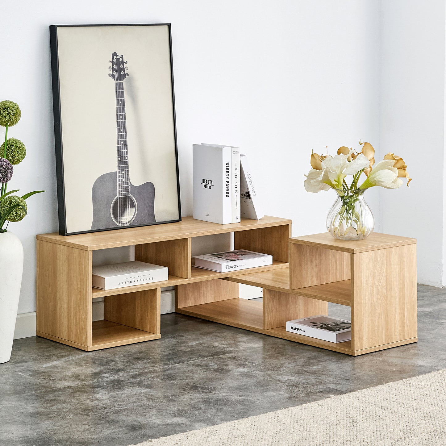 2 Pieces Cube TV Stand,Free Combination Gaming Entertainment Center Media Stand,Open Storage Bookcase Shelf for Living Room,2 Shelf Bookcase L-Shaped TV Console Stand,with Dimensions of 47.2*12*13.4.