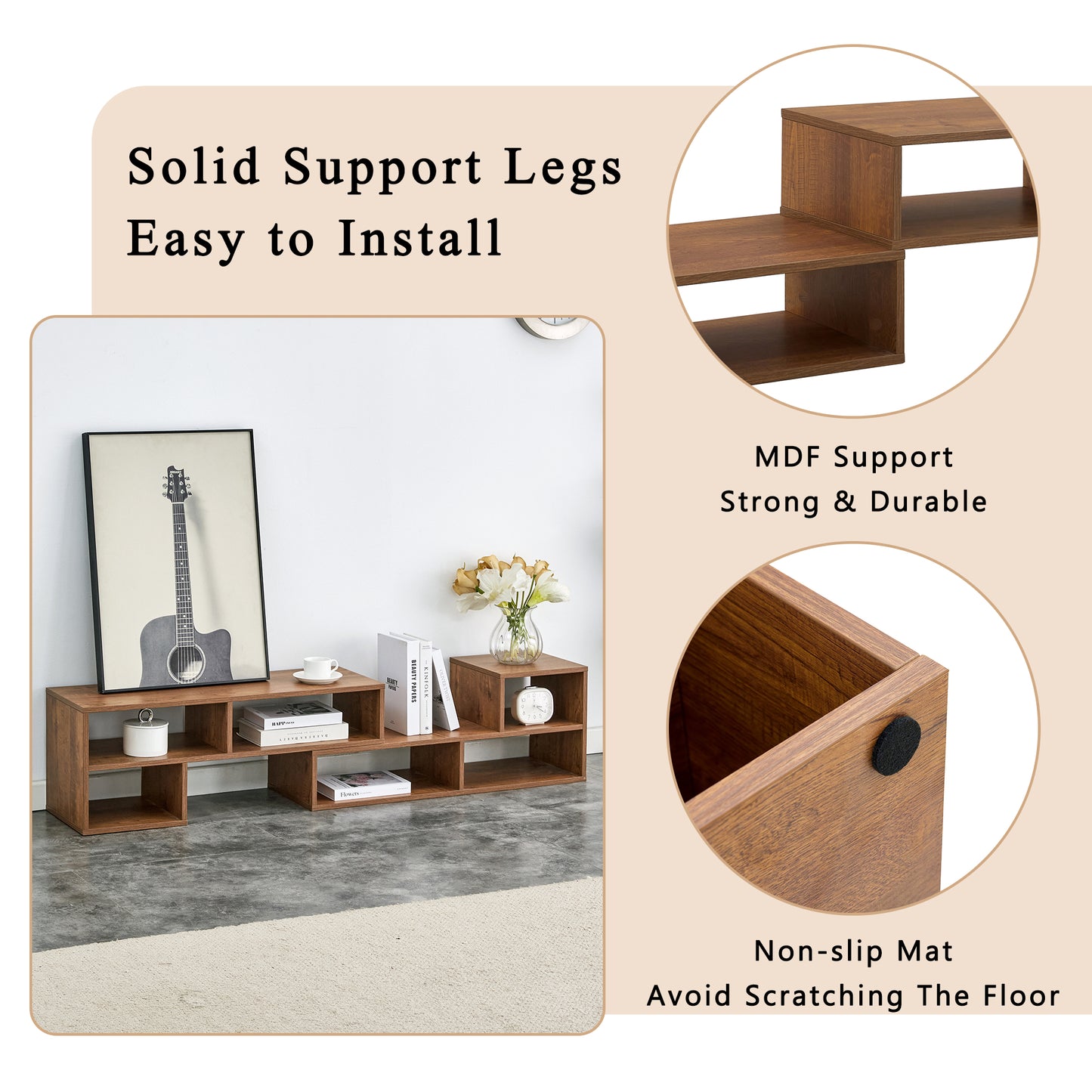 2 Pieces Cube TV Stand,Free Combination Gaming Entertainment Center Media Stand,Open Storage Bookcase Shelf for Living Room,2 Shelf Bookcase L-Shaped TV Console Stand,with Dimensions of 47.2*12*13.4.