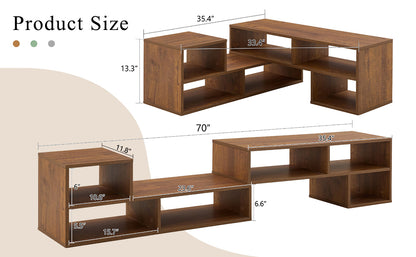 2 Pieces Cube TV Stand,Free Combination Gaming Entertainment Center Media Stand,Open Storage Bookcase Shelf for Living Room,2 Shelf Bookcase L-Shaped TV Console Stand,with Dimensions of 47.2*12*13.4.