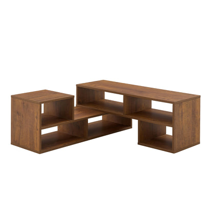 2 Pieces Cube TV Stand,Free Combination Gaming Entertainment Center Media Stand,Open Storage Bookcase Shelf for Living Room,2 Shelf Bookcase L-Shaped TV Console Stand,with Dimensions of 47.2*12*13.4.