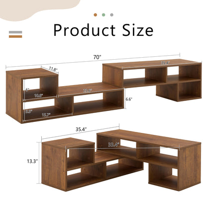 2 Pieces Cube TV Stand,Free Combination Gaming Entertainment Center Media Stand,Open Storage Bookcase Shelf for Living Room,2 Shelf Bookcase L-Shaped TV Console Stand,with Dimensions of 47.2*12*13.4.