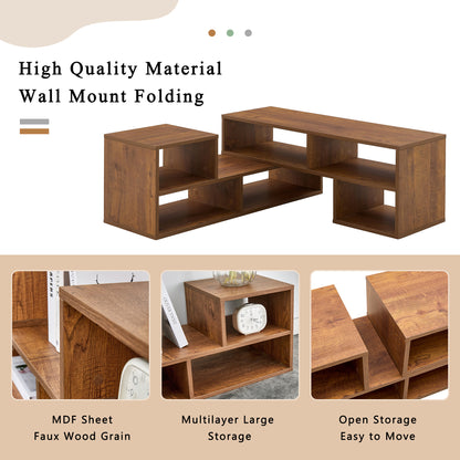 2 Pieces Cube TV Stand,Free Combination Gaming Entertainment Center Media Stand,Open Storage Bookcase Shelf for Living Room,2 Shelf Bookcase L-Shaped TV Console Stand,with Dimensions of 47.2*12*13.4.