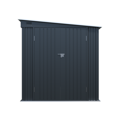 6x8FT Galvanized Steel Outdoor Storage Shed with Lockable Double Doors, Metal Lean to Shed with Free PC Light Board for Tools, Bikes & Patio Essentials (Without floors)