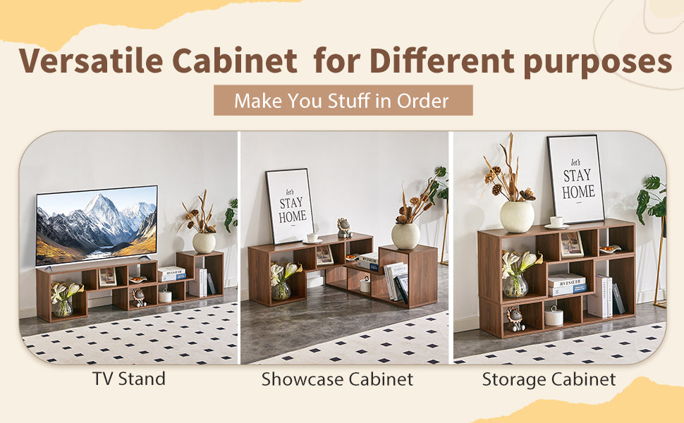 2 Pieces Cube TV Stand,Free Combination Gaming Entertainment Center Media Stand,Open Storage Bookcase Shelf for Living Room,2 Shelf Bookcase L-Shaped TV Console Stand,with Dimensions of 55.1*11.8*17.1