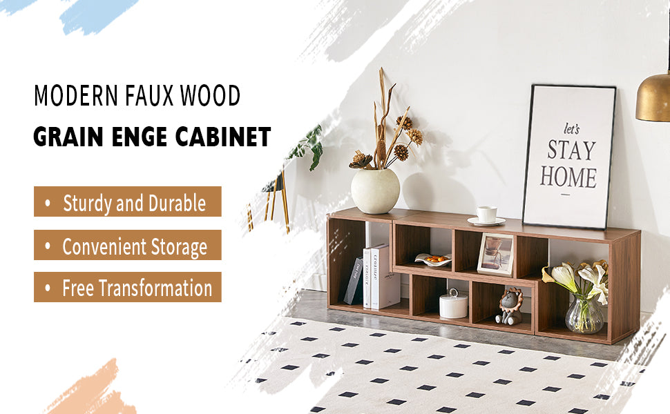 2 Pieces Cube TV Stand,Free Combination Gaming Entertainment Center Media Stand,Open Storage Bookcase Shelf for Living Room,2 Shelf Bookcase L-Shaped TV Console Stand,with Dimensions of 55.1*11.8*17.1