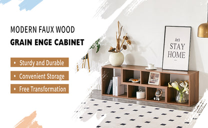 2 Pieces Cube TV Stand,Free Combination Gaming Entertainment Center Media Stand,Open Storage Bookcase Shelf for Living Room,2 Shelf Bookcase L-Shaped TV Console Stand,with Dimensions of 55.1*11.8*17.1