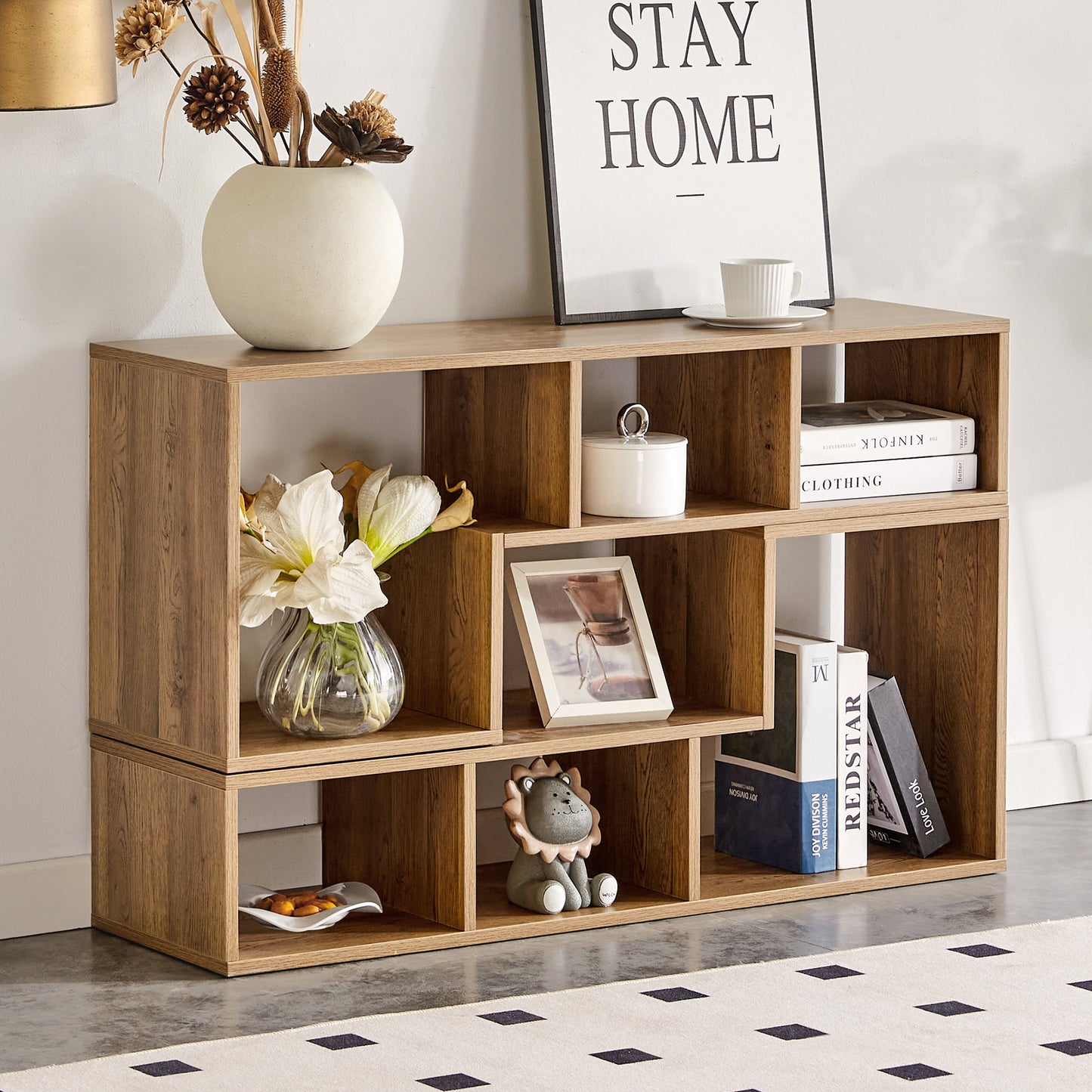 2 Pieces Cube TV Stand,Free Combination Gaming Entertainment Center Media Stand,Open Storage Bookcase Shelf for Living Room,2 Shelf Bookcase L-Shaped TV Console Stand,with Dimensions of 55.1*11.8*17.1