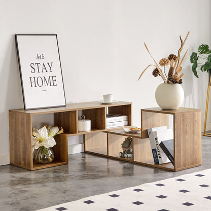 2 Pieces Cube TV Stand,Free Combination Gaming Entertainment Center Media Stand,Open Storage Bookcase Shelf for Living Room,2 Shelf Bookcase L-Shaped TV Console Stand,with Dimensions of 55.1*11.8*17.1