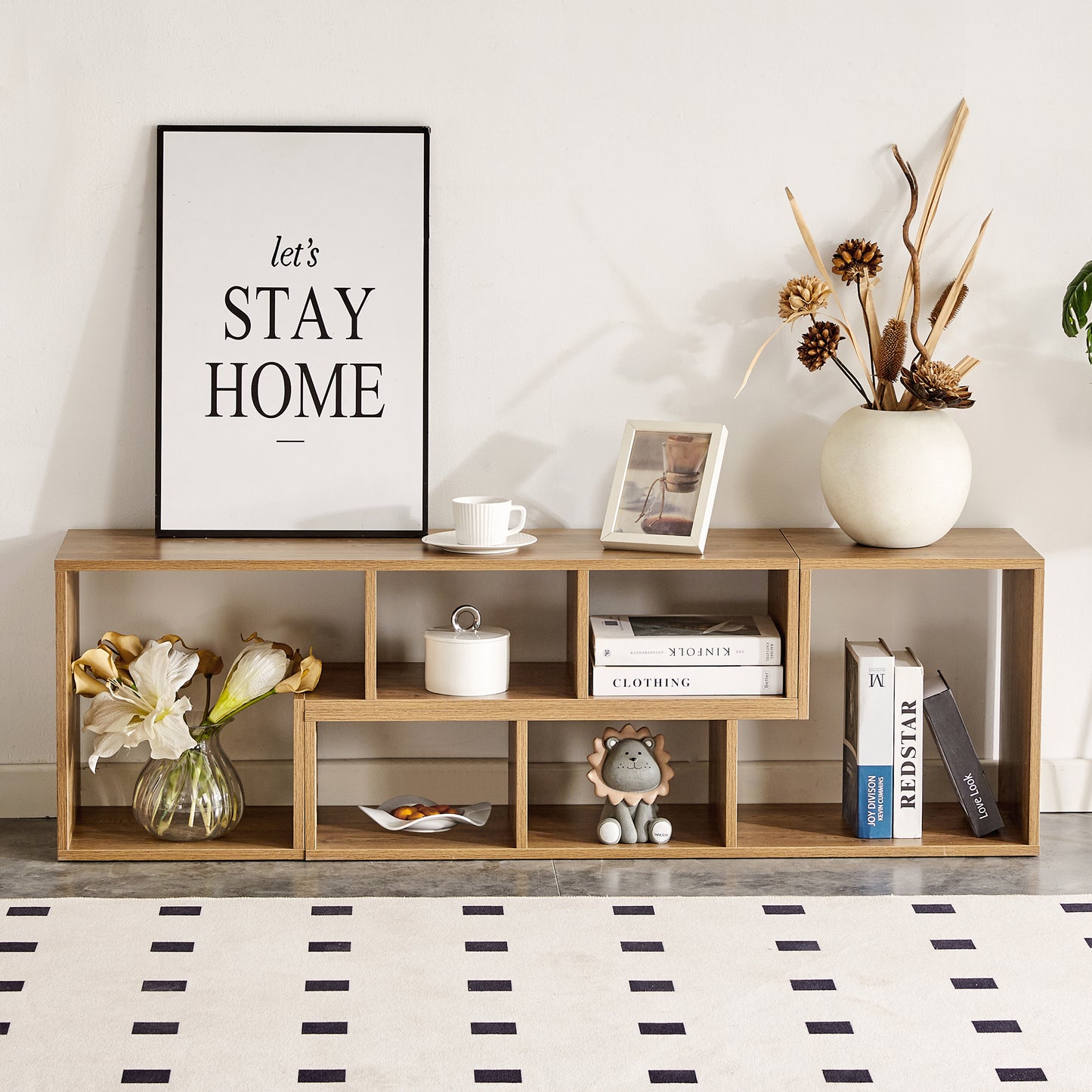 2 Pieces Cube TV Stand,Free Combination Gaming Entertainment Center Media Stand,Open Storage Bookcase Shelf for Living Room,2 Shelf Bookcase L-Shaped TV Console Stand,with Dimensions of 55.1*11.8*17.1