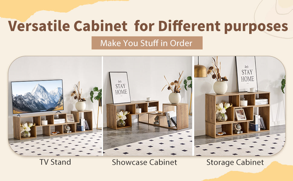 2 Pieces Cube TV Stand,Free Combination Gaming Entertainment Center Media Stand,Open Storage Bookcase Shelf for Living Room,2 Shelf Bookcase L-Shaped TV Console Stand,with Dimensions of 55.1*11.8*17.1