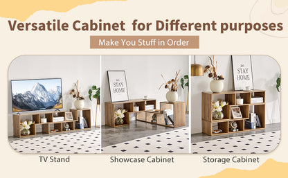 2 Pieces Cube TV Stand,Free Combination Gaming Entertainment Center Media Stand,Open Storage Bookcase Shelf for Living Room,2 Shelf Bookcase L-Shaped TV Console Stand,with Dimensions of 55.1*11.8*17.1