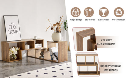 2 Pieces Cube TV Stand,Free Combination Gaming Entertainment Center Media Stand,Open Storage Bookcase Shelf for Living Room,2 Shelf Bookcase L-Shaped TV Console Stand,with Dimensions of 55.1*11.8*17.1