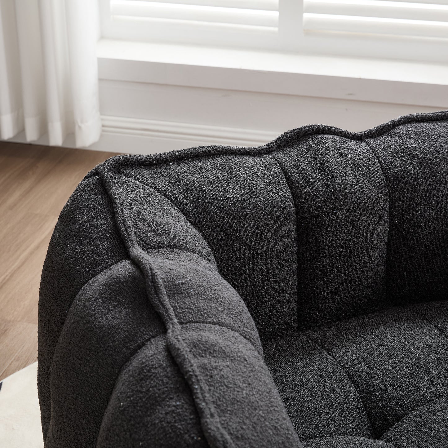 Soft Bean Bag Chair with High Resilient Foam(Chips)for living room and bedroom,Comfortable Square Lazy Sofa with Footstool, Cover for Adults to Gaming, Reading, and Watching TV