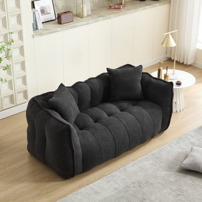 Soft beanbag chair with high resilience foam core for two people. The comfortable square recliner sofa is ideal for family members and friends engaged in games, reading, watching TV