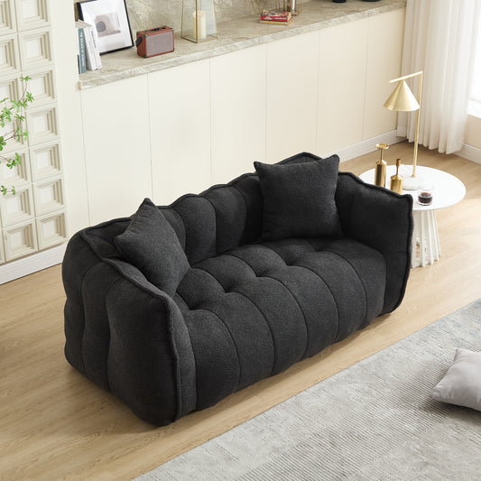 Soft beanbag chair with high resilience foam core for two people. The comfortable square recliner sofa is ideal for family members and friends engaged in games, reading, watching TV