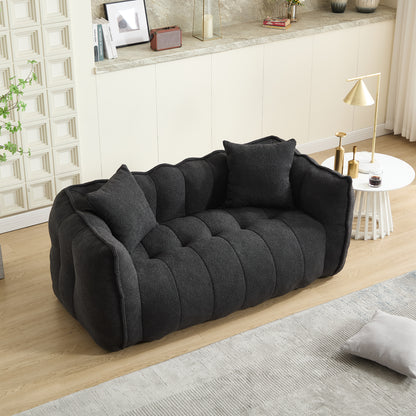 Soft beanbag chair with high resilience foam core for two people. The comfortable square recliner sofa is ideal for family members and friends engaged in games, reading, watching TV