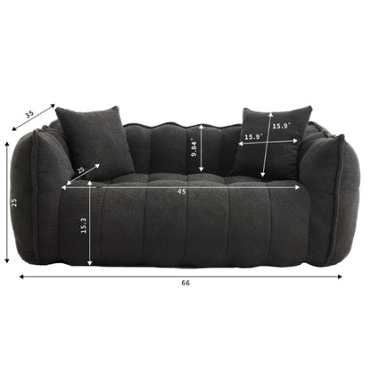 Soft beanbag chair with high resilience foam core for two people. The comfortable square recliner sofa is ideal for family members and friends engaged in games, reading, watching TV