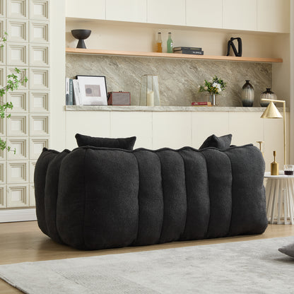 Soft beanbag chair with high resilience foam core for two people. The comfortable square recliner sofa is ideal for family members and friends engaged in games, reading, watching TV