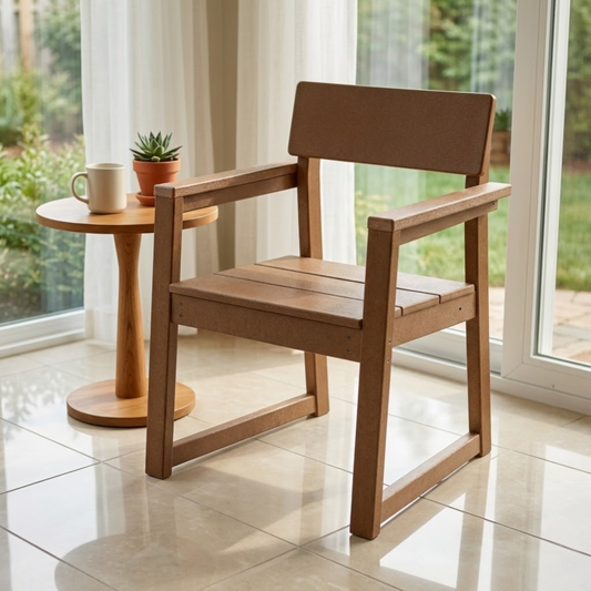 Outdoor Dining Armchairs, All-Weather Patio Chairs with Backrest & Armrests for Backyard, Deck, Porch, Garden