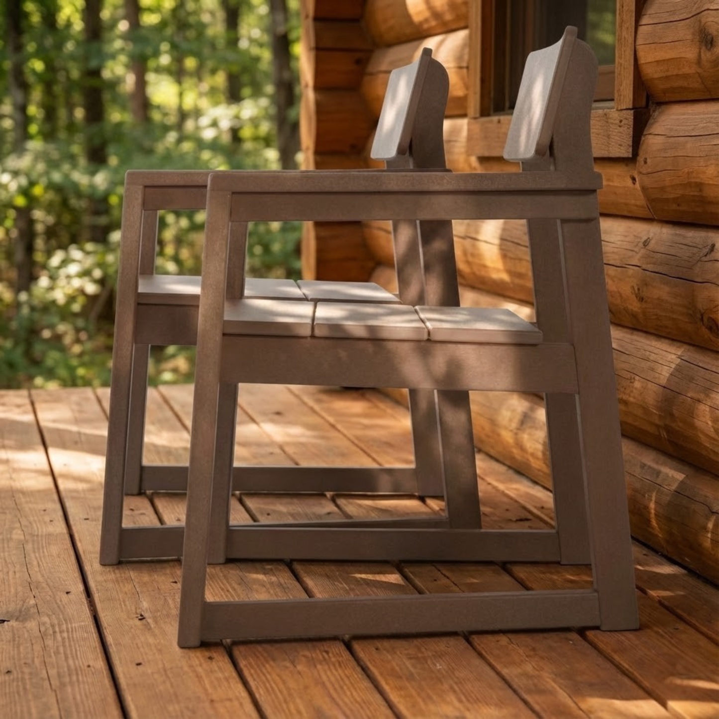 Outdoor Dining Armchairs, All-Weather Patio Chairs with Backrest & Armrests for Backyard, Deck, Porch, Garden