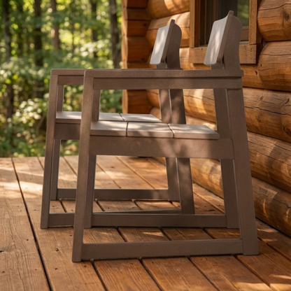 Outdoor Dining Armchairs, All-Weather Patio Chairs with Backrest & Armrests for Backyard, Deck, Porch, Garden