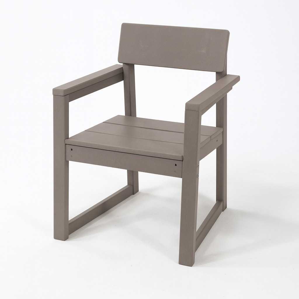 Antique wood color outdoor & garden Armchairs with backres Modernist Designt chairs