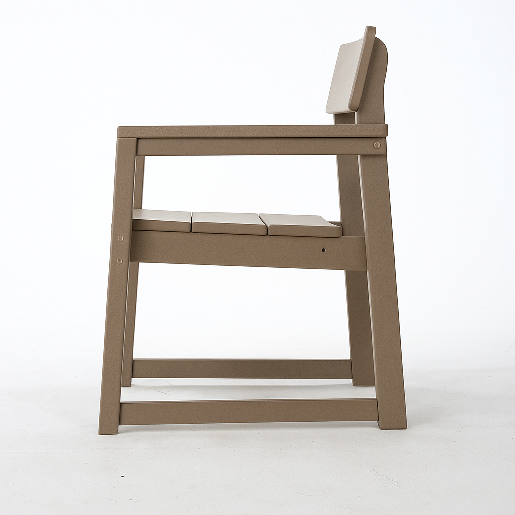 Antique wood color outdoor & garden Armchairs with backres Modernist Designt chairs