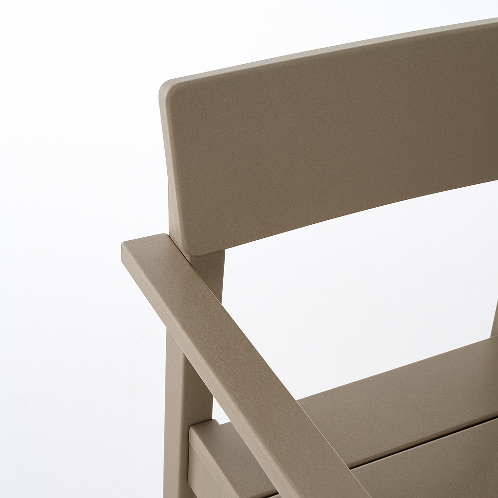 Antique wood color outdoor & garden Armchairs with backres Modernist Designt chairs