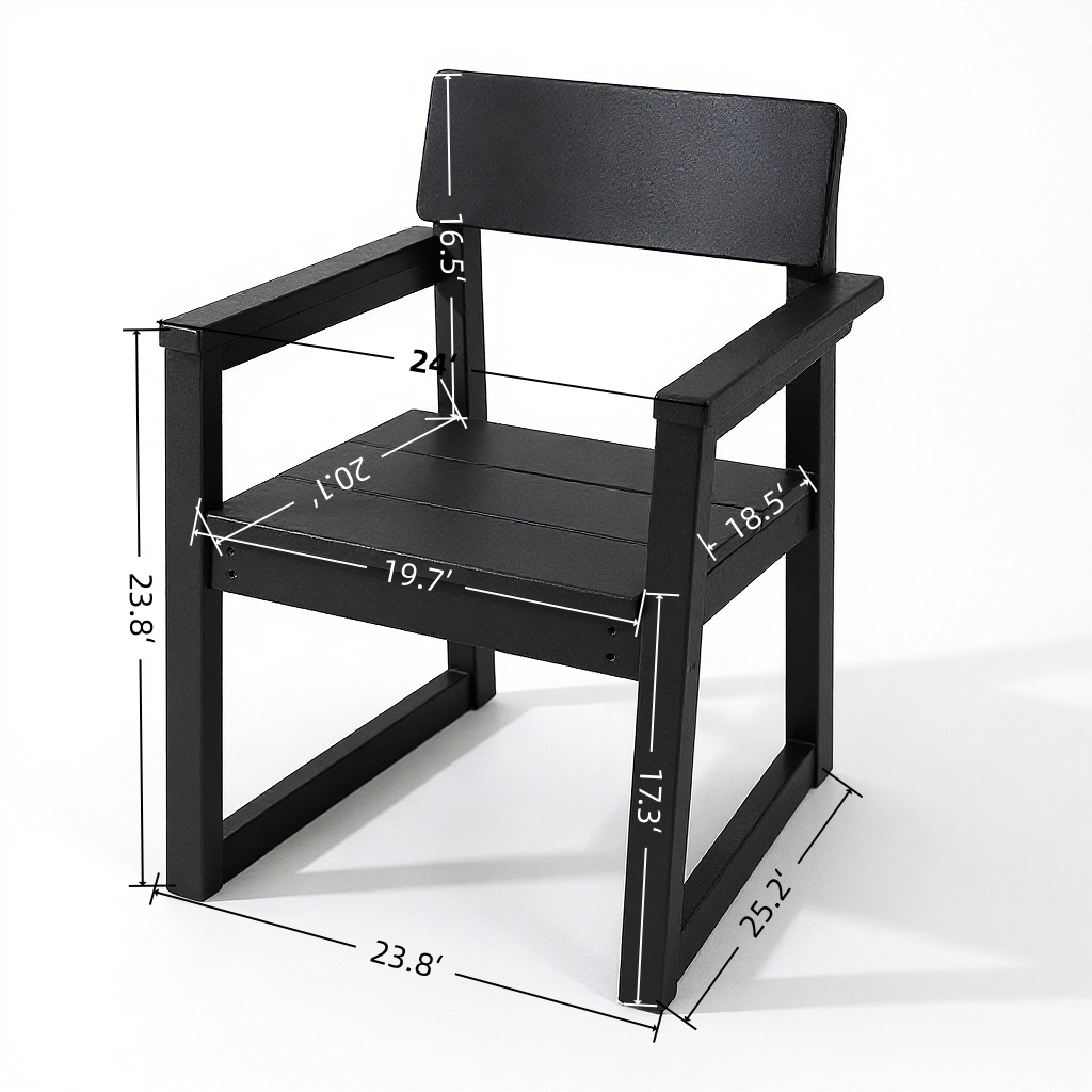 Black outdoor & garden Armchairs with backres Modernist Designt chairs