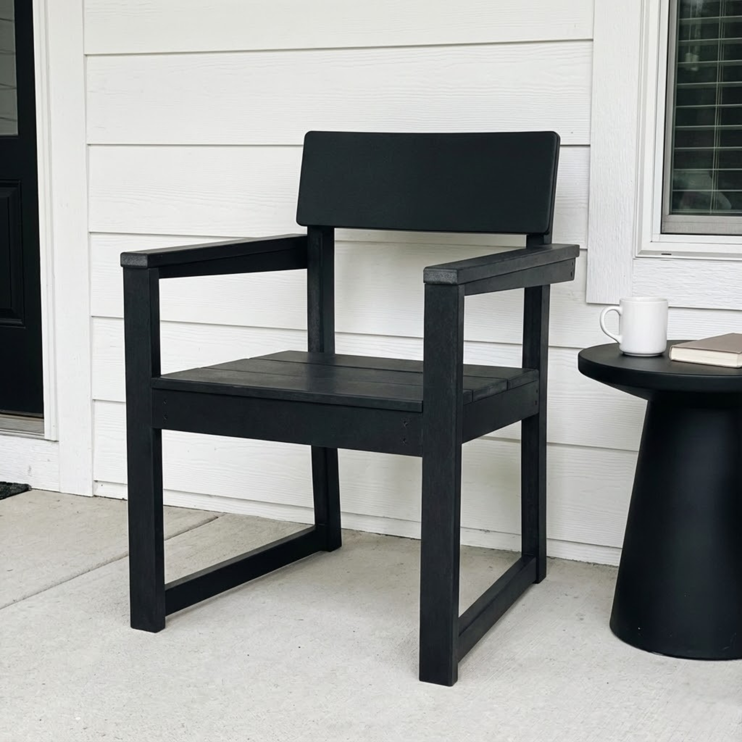 Black outdoor & garden Armchairs with backres Modernist Designt chairs
