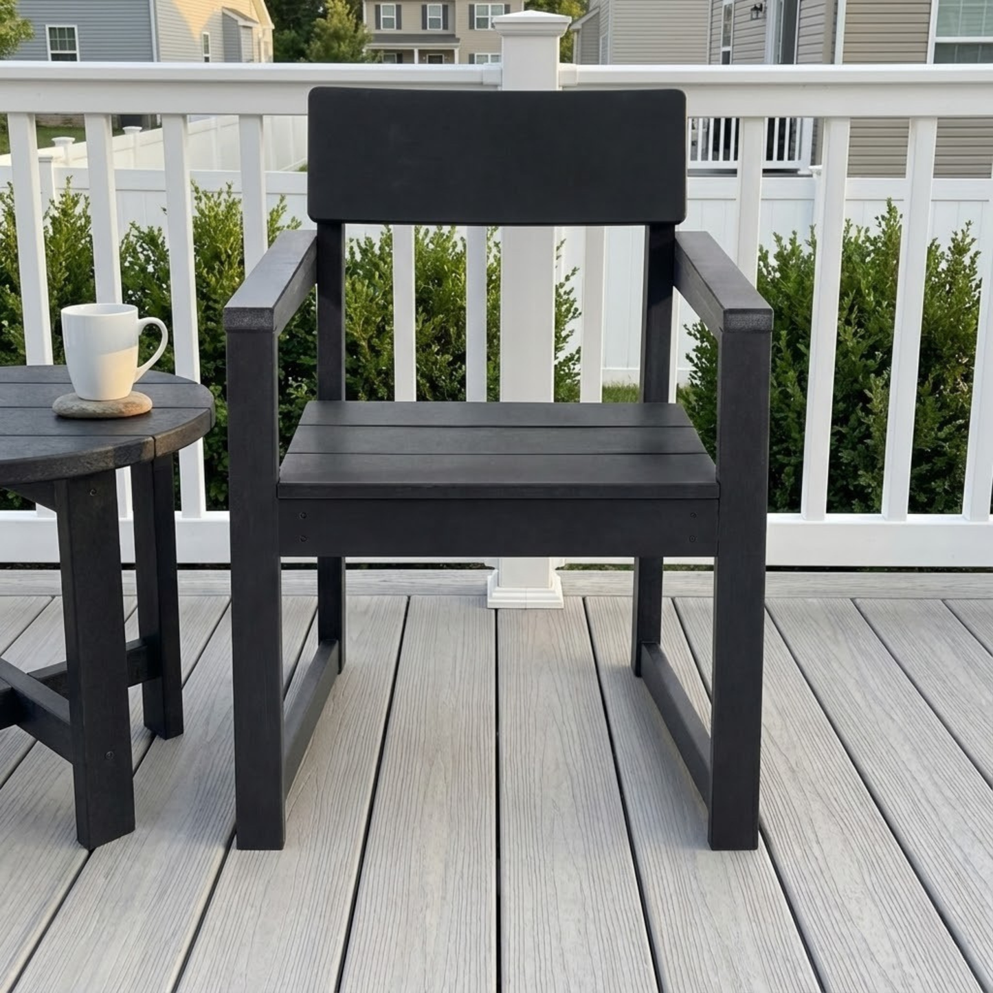 Black outdoor & garden Armchairs with backres Modernist Designt chairs