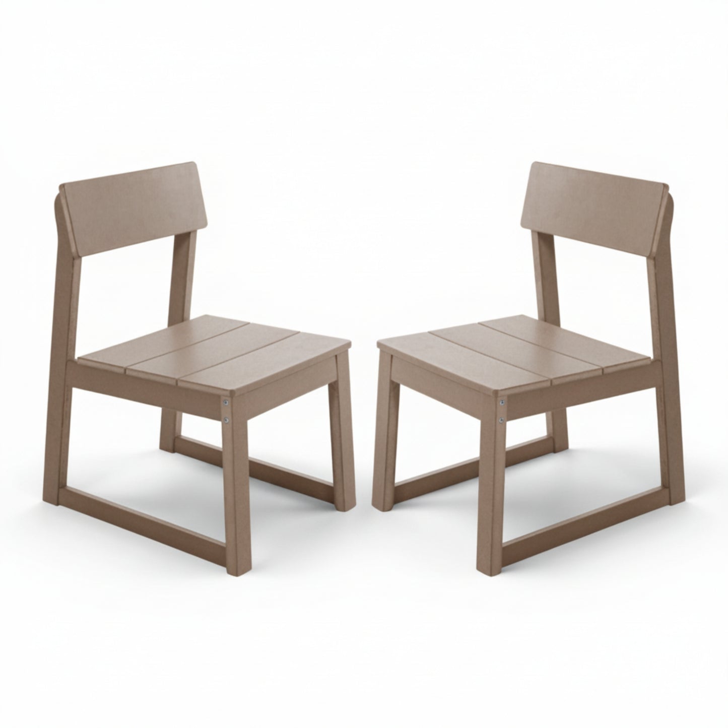 2-Pack Grey Indoor/Outdoor Dining Chairs, All-Weather Garden & Patio Side Chairs with Modern Backrest