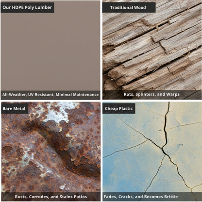 2-Pack Grey Indoor/Outdoor Dining Chairs, All-Weather Garden & Patio Side Chairs with Modern Backrest