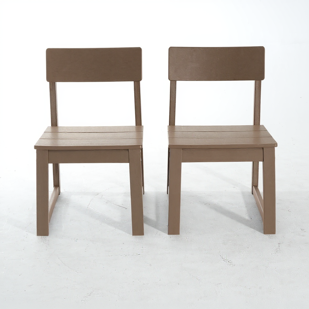 2-Pack Grey Indoor/Outdoor Dining Chairs, All-Weather Garden & Patio Side Chairs with Modern Backrest