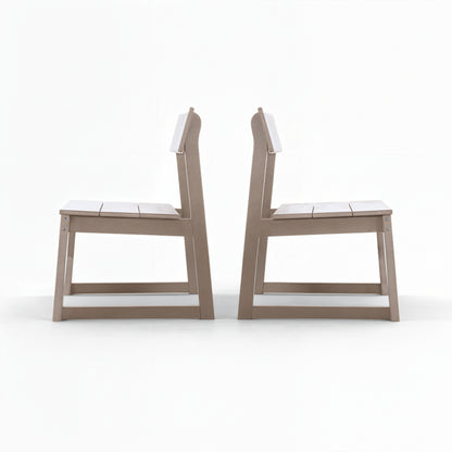 2-Pack Grey Indoor/Outdoor Dining Chairs, All-Weather Garden & Patio Side Chairs with Modern Backrest