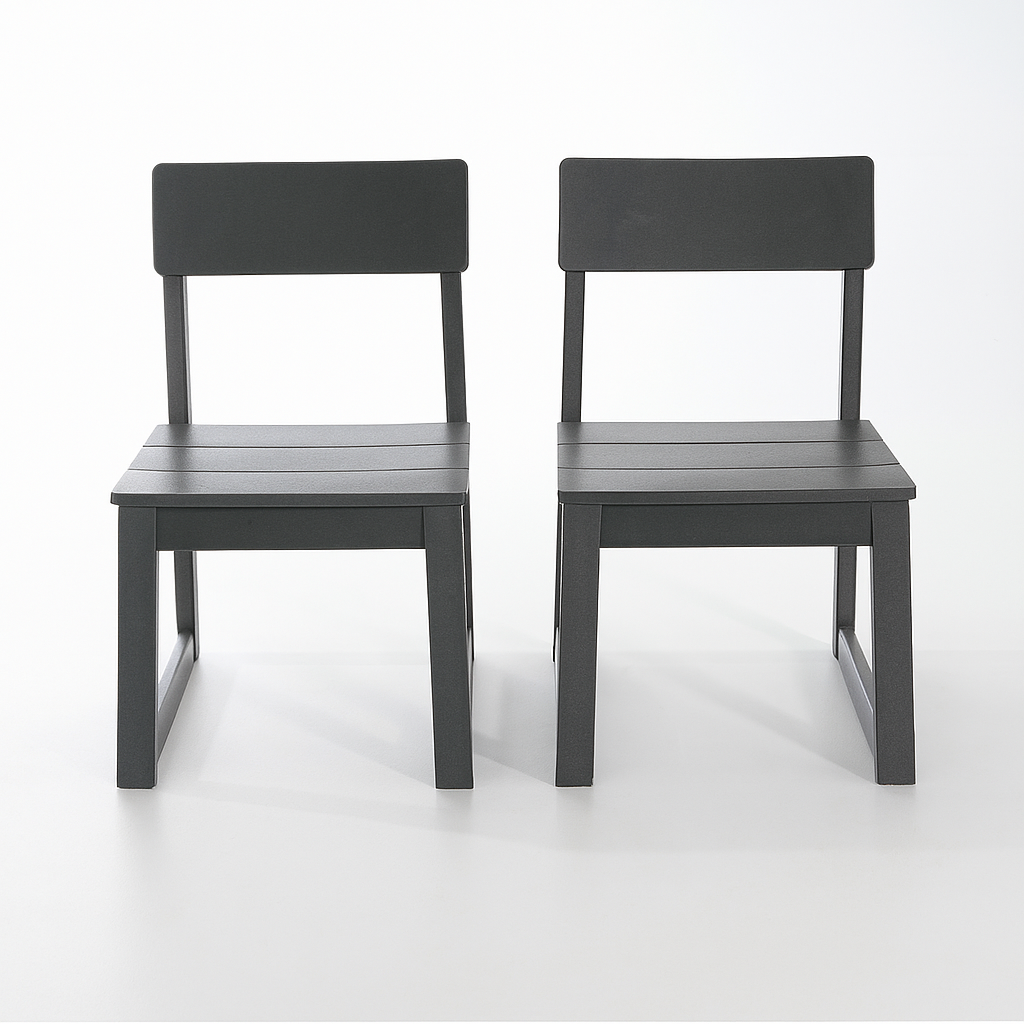 2-Pack Grey outdoor & garden backres Modernist Designt chairs